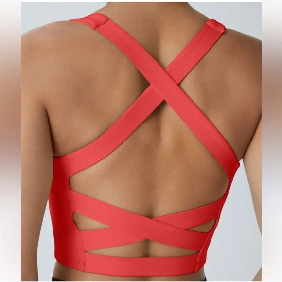 Halara Airy Square Neck Backless Crisscross Cropped Cool Touch Yoga Tank Top - Picture 1 of 12